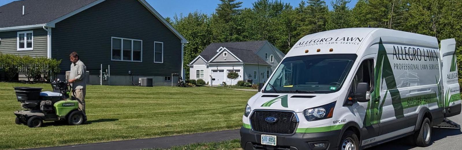 allegro van and technician mowing